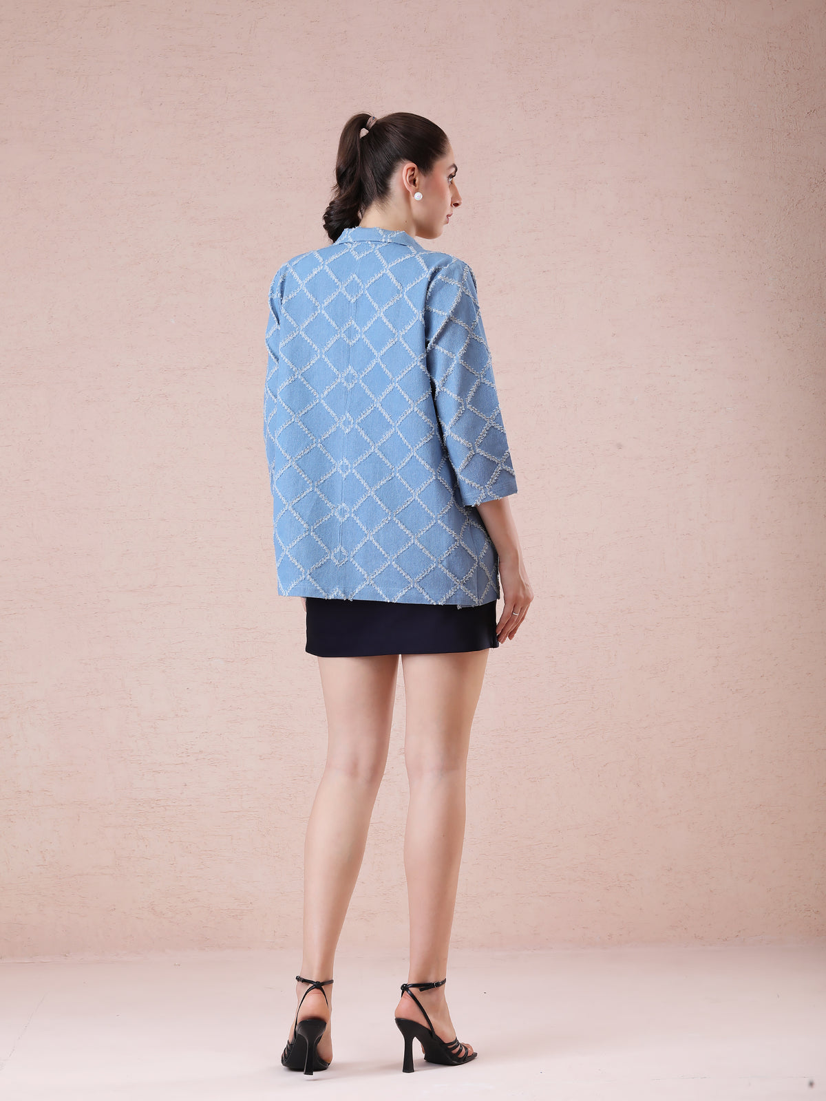 Denim Jacket with Geometrical Design — product photo