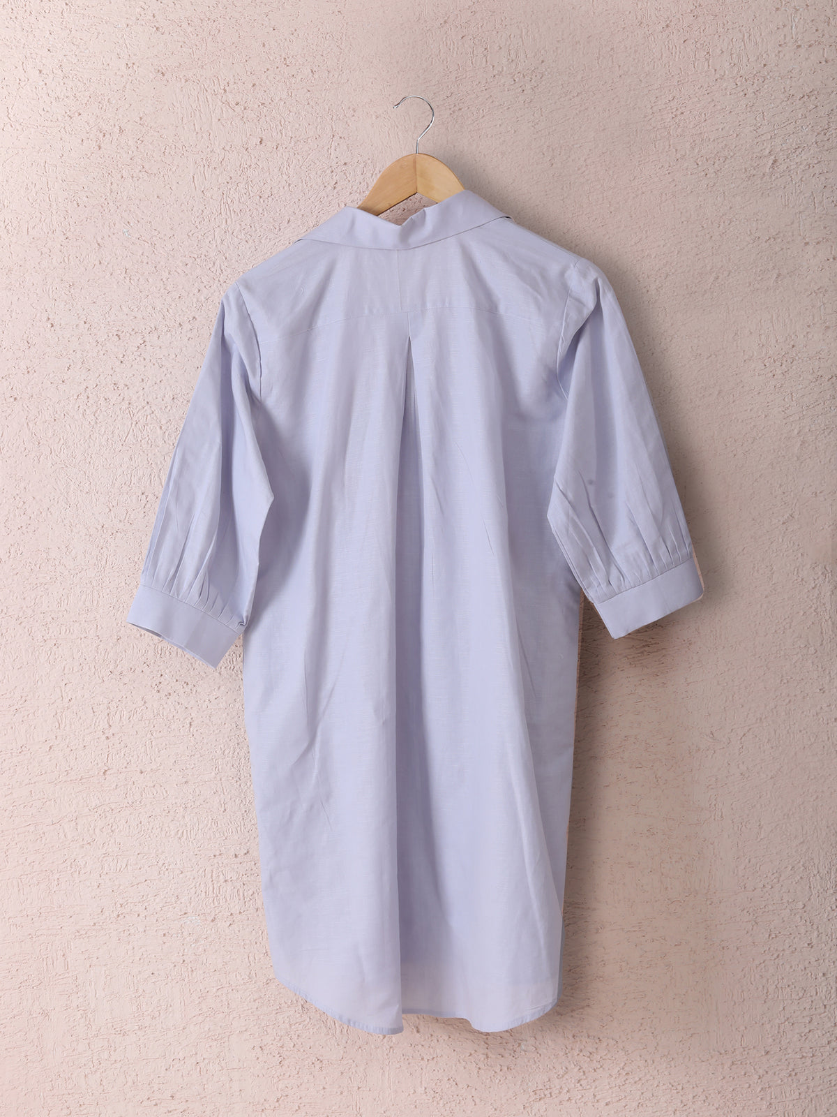 Pastel Pure Linen Shirt Dress with Hand Embroidery — product photo