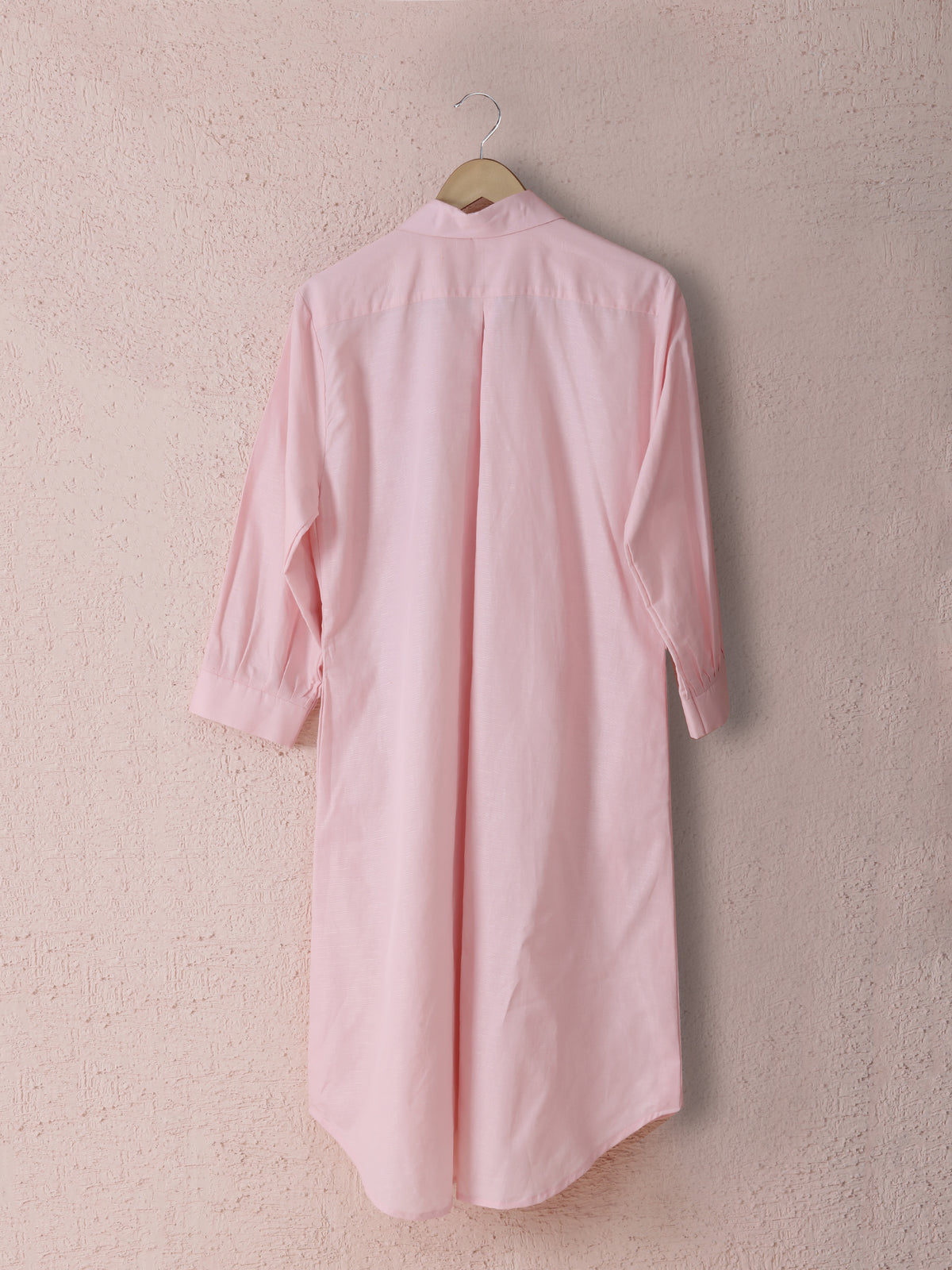 Pastel Pure Linen Shirt Dress with Hand Embroidery — product photo